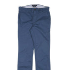 TOMMY HILFIGER Mens Cotton Blend Blue Slim Straight Trousers W28 L31 Casual