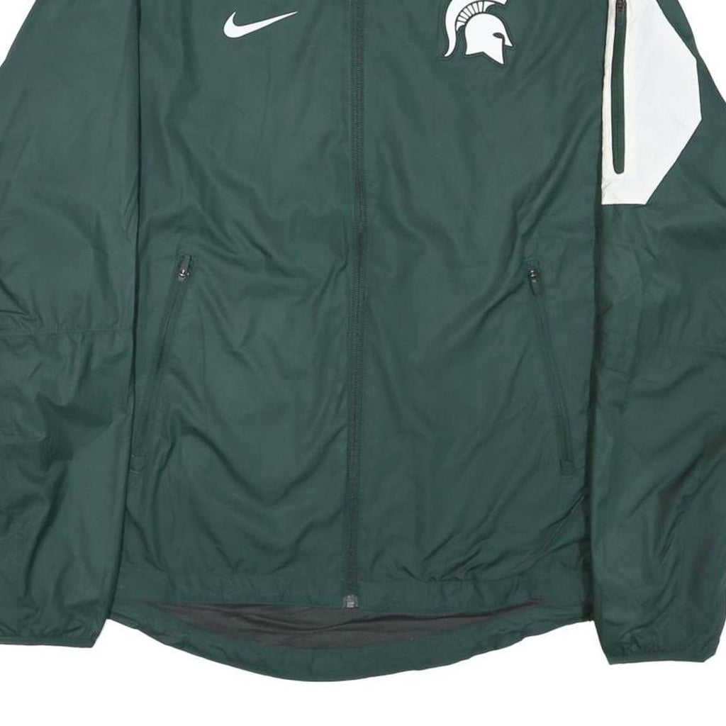 NIKE Mens Green & White Spartan Logo Lightweight Nylon Track Jacket M
