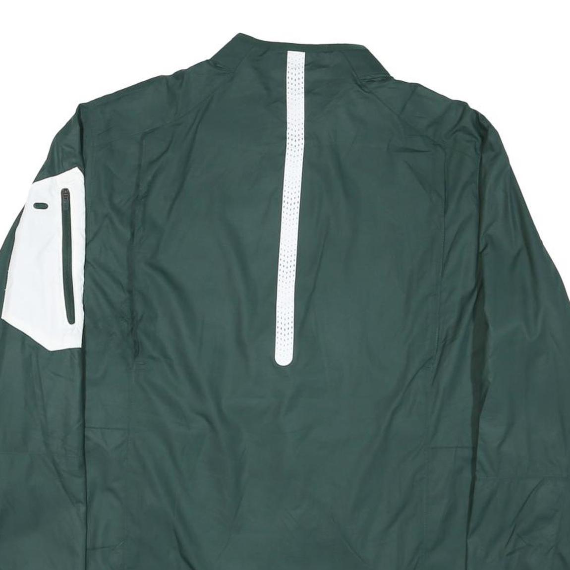 NIKE Mens Green & White Spartan Logo Lightweight Nylon Track Jacket M