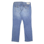 TRUE RELIGION Womens Regular Fit Blue Denim Straight Jeans W31 L29 Classic Zip