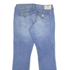 TRUE RELIGION Womens Regular Fit Blue Denim Straight Jeans W31 L29 Classic Zip