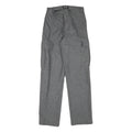 ROOTS Mens Wool Grey Regular Cargo Trousers W26 L30 Stylish Zip Closure