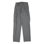 ROOTS Mens Wool Grey Regular Cargo Trousers W26 L30 Stylish Zip Closure