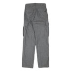 ROOTS Mens Wool Grey Regular Cargo Trousers W26 L30 Stylish Zip Closure