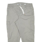 TOMMY HILFIGER Mens Cotton Blend Beige Relaxed Cargo Trousers W35 L26 Drawstring