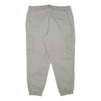 TOMMY HILFIGER Mens Cotton Blend Beige Relaxed Cargo Trousers W35 L26 Drawstring