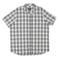 LEE Mens Grey & White Check Shirt 2XL Cotton Blend Short Sleeve Casual Summer