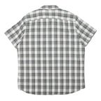 LEE Mens Grey & White Check Shirt 2XL Cotton Blend Short Sleeve Casual Summer