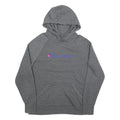 CHAMPION Mens Grey Hoodie L Cotton Blend Classic Logo Pullover Sweatshirt