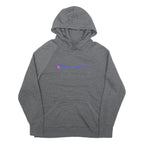 CHAMPION Mens Grey Hoodie L Cotton Blend Classic Logo Pullover Sweatshirt