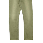 Mens Slim Fit Green Cotton Blend Slim Jeans W27 L26 Casual Zip Closure