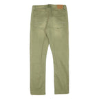 Mens Slim Fit Green Cotton Blend Slim Jeans W27 L26 Casual Zip Closure