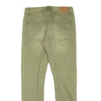 Mens Slim Fit Green Cotton Blend Slim Jeans W27 L26 Casual Zip Closure