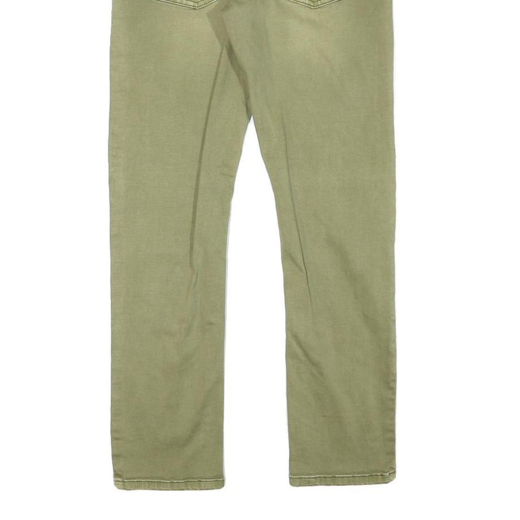Mens Slim Fit Green Cotton Blend Slim Jeans W27 L26 Casual Zip Closure