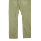 Mens Slim Fit Green Cotton Blend Slim Jeans W27 L26 Casual Zip Closure