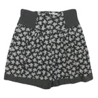 AVENUE Womens Black Floral & Polka Dot Casual Shorts S W26 Summer Patterned