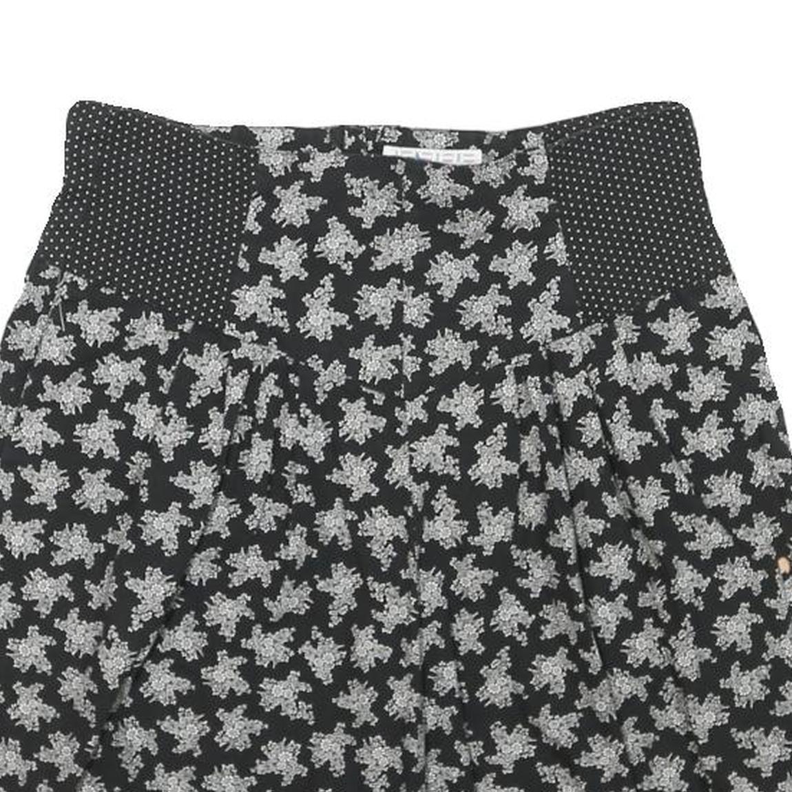 AVENUE Womens Black Floral & Polka Dot Casual Shorts S W26 Summer Patterned