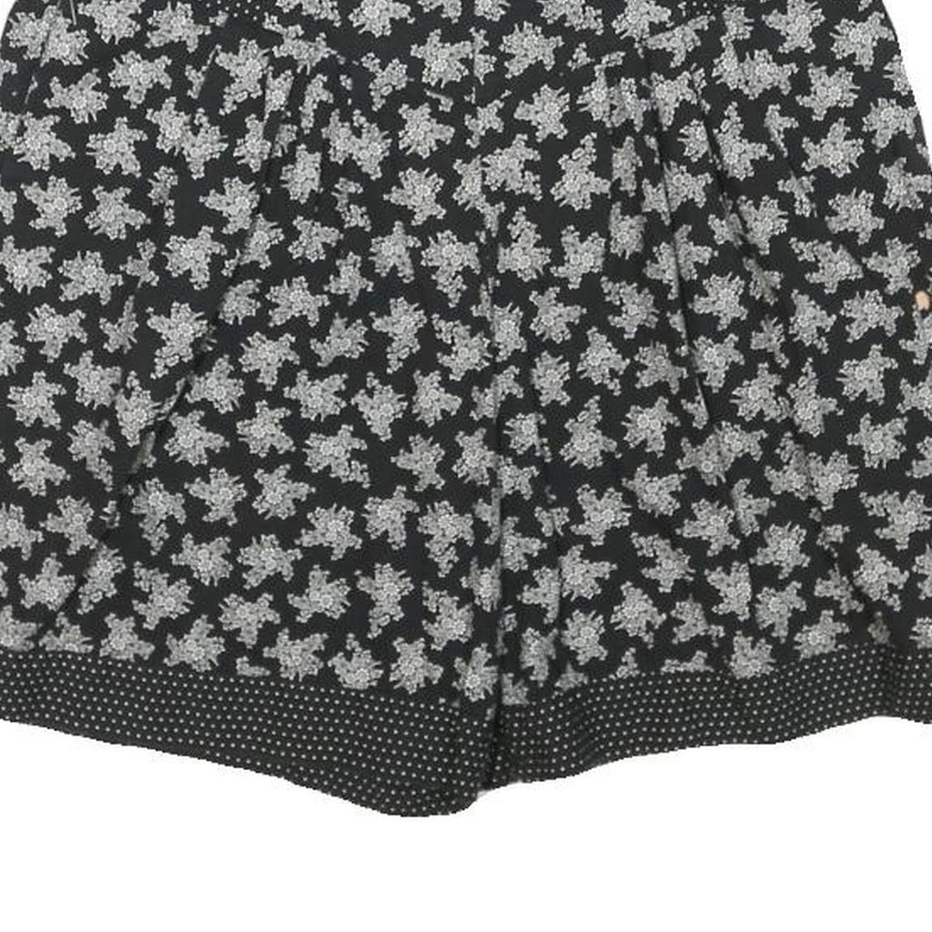 AVENUE Womens Black Floral & Polka Dot Casual Shorts S W26 Summer Patterned