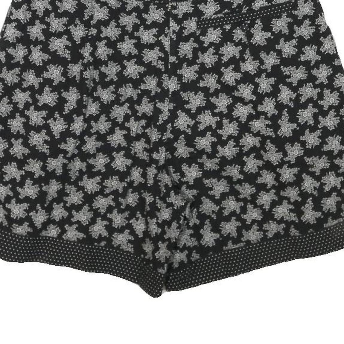 AVENUE Womens Black Floral & Polka Dot Casual Shorts S W26 Summer Patterned