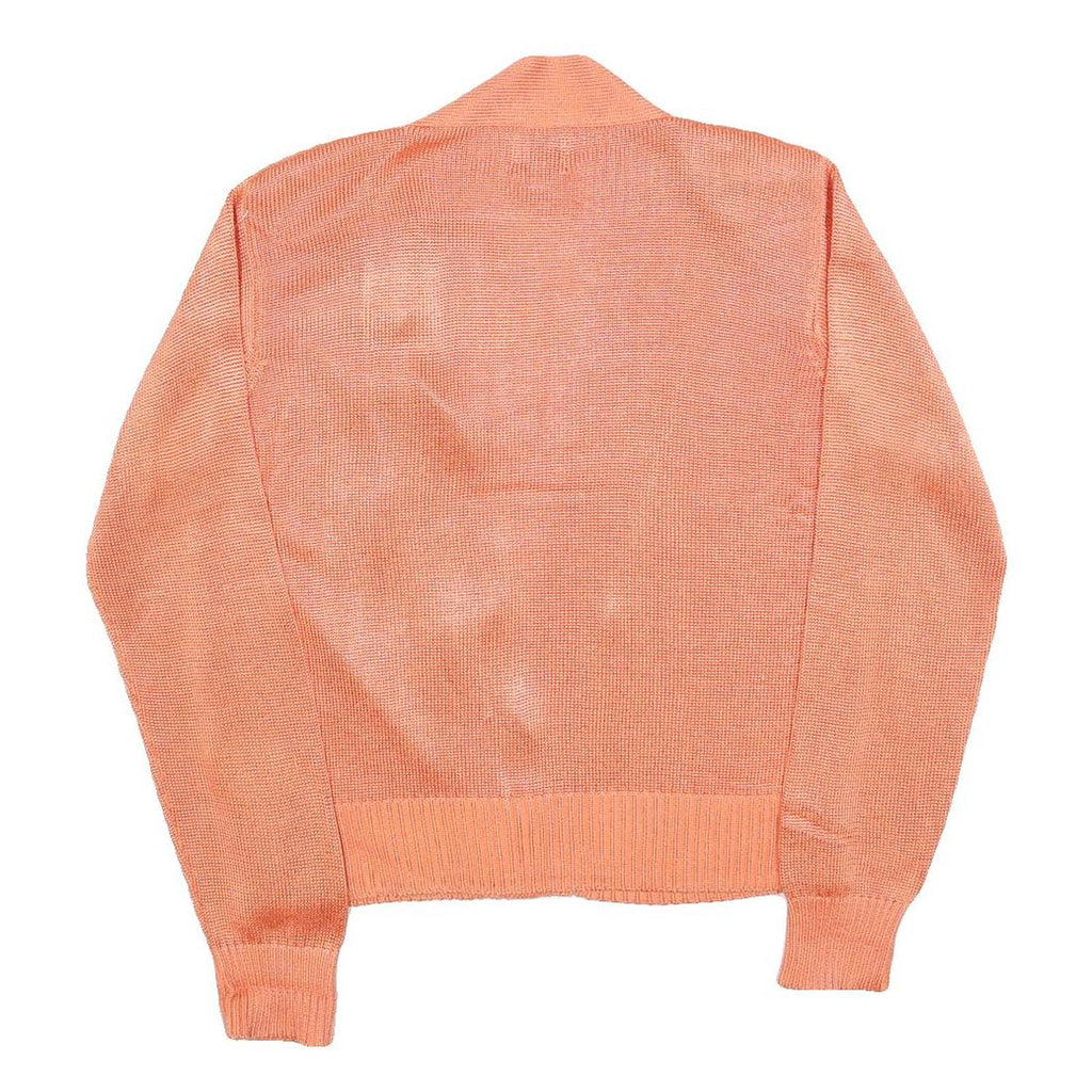 FIA ITALIA Womens Peach Plain Button Up Cotton Blend Jumper S Lightweight
