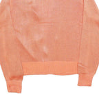 FIA ITALIA Womens Peach Plain Button Up Cotton Blend Jumper S Lightweight