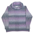 CLEO Womens Purple & Grey Patterned Jumper Roll Neck Cable Knit XL Cotton Blend