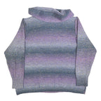 CLEO Womens Purple & Grey Patterned Jumper Roll Neck Cable Knit XL Cotton Blend