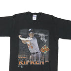 PRO PLAYER Mens Black Cal Ripken Jr. Graphic T-Shirt M Short Sleeve Crew Neck
