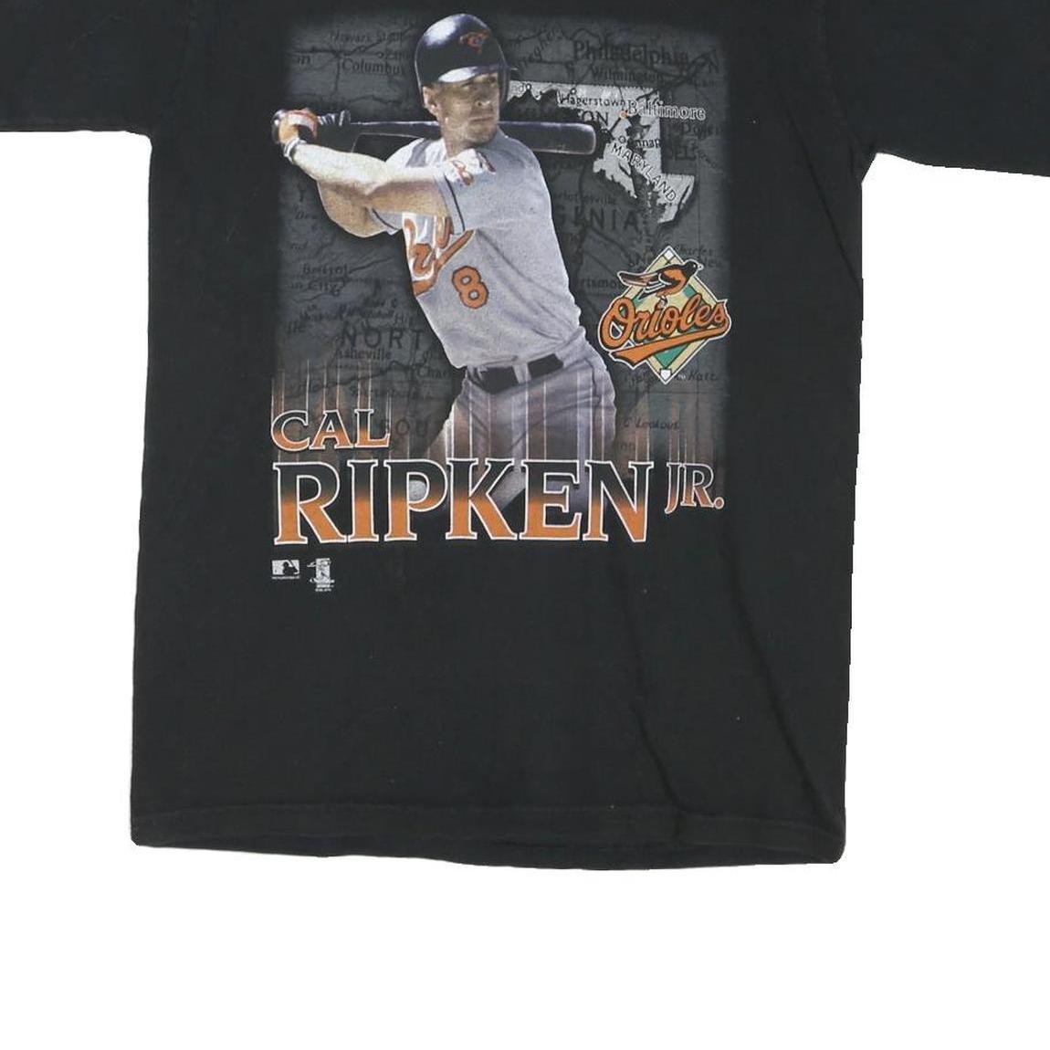 PRO PLAYER Mens Black Cal Ripken Jr. Graphic T-Shirt M Short Sleeve Crew Neck