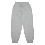 NIKE Mens Joggers Grey S W26 L28 Cotton Blend Regular Fit Tapered Leg Cargo