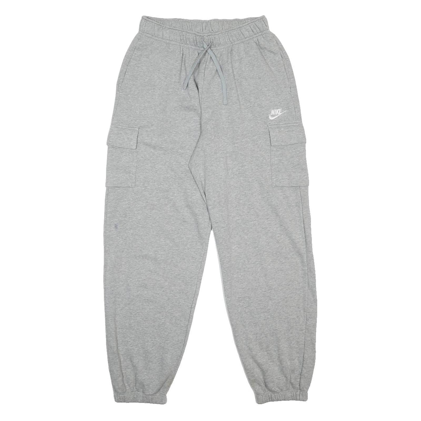 NIKE Mens Joggers Grey S W26 L28 Cotton Blend Regular Fit Tapered Leg Cargo