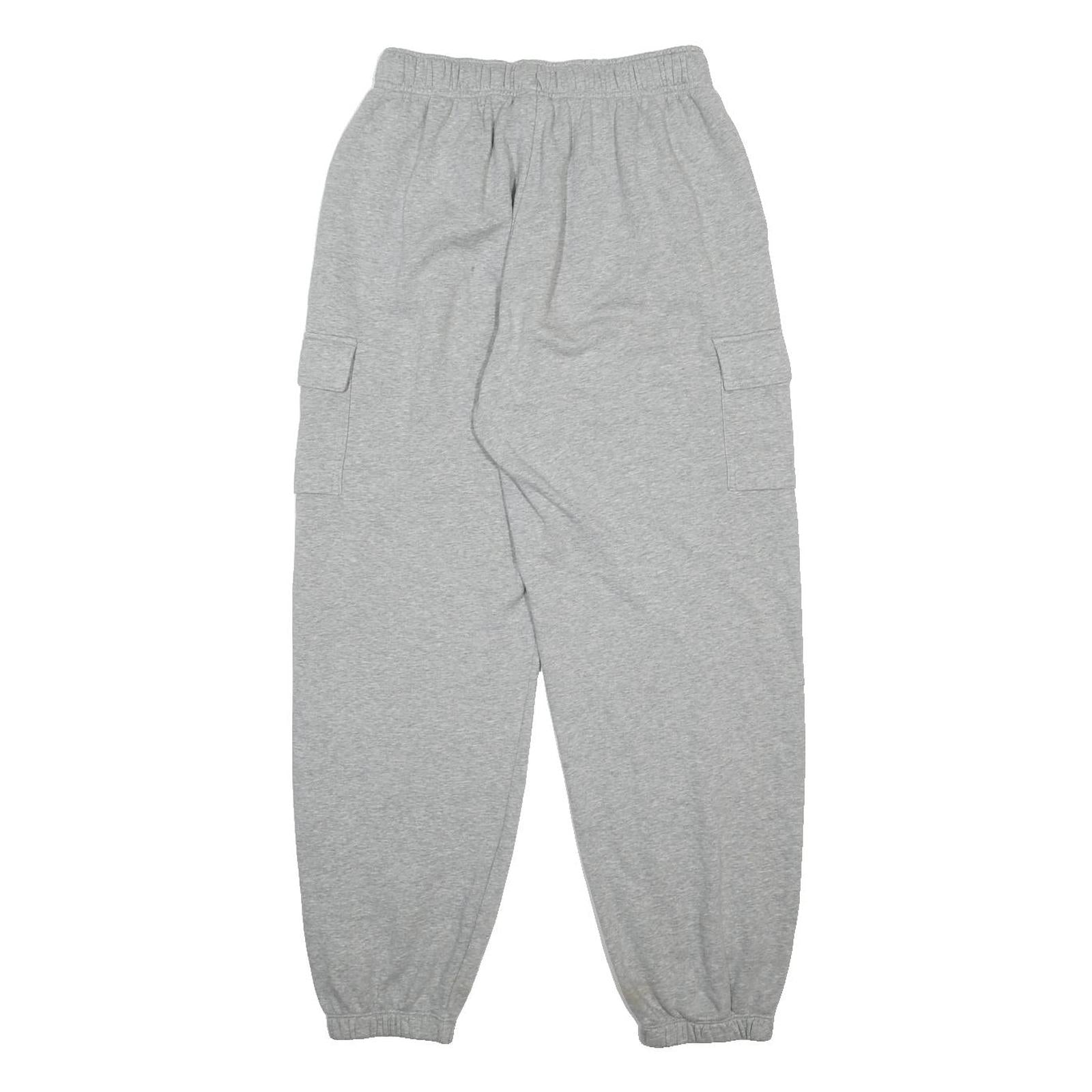 NIKE Mens Joggers Grey S W26 L28 Cotton Blend Regular Fit Tapered Leg Cargo
