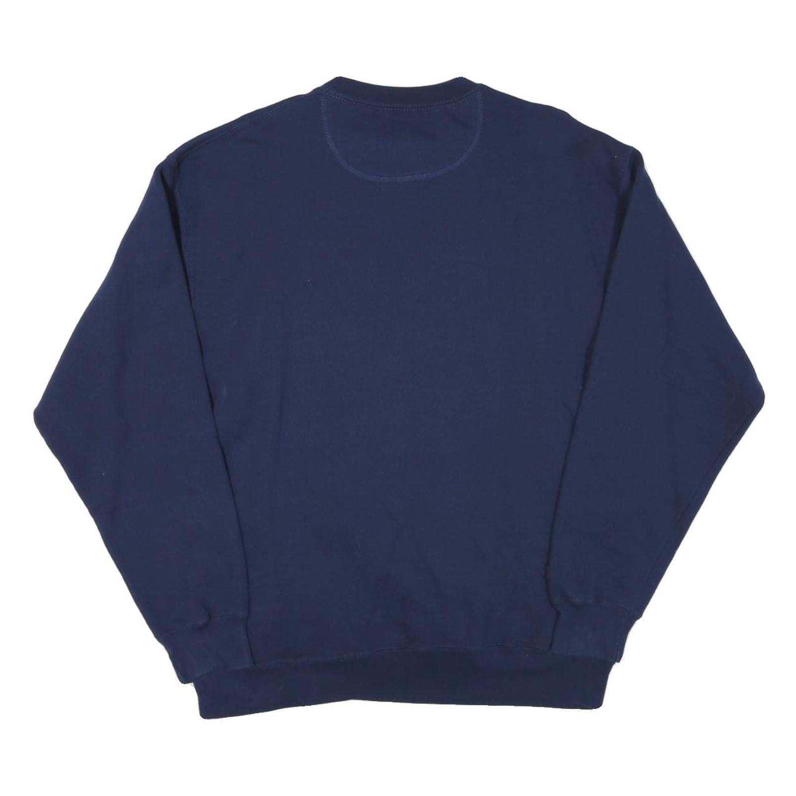 JANSPORT Mens Navy Blue Wright State Crew Neck L Sweatshirt Cotton Blend
