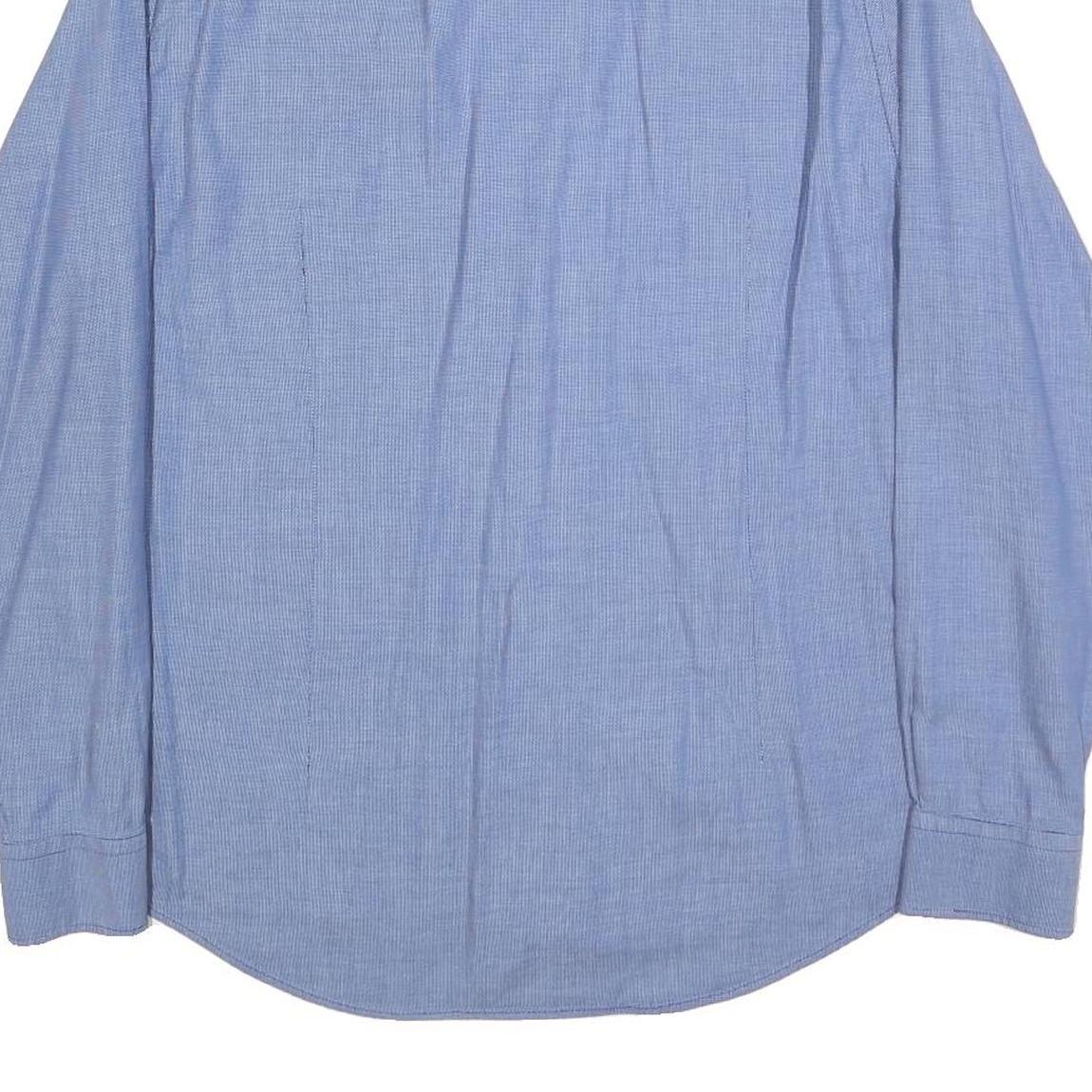 TOMMY HILFIGER Mens Blue Cotton Blend Shirt L Classic Fit Button-Up Stylish