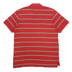 NIKE Mens Red & Green Striped Short Sleeve Polo Shirt XL Cotton Blend Casual
