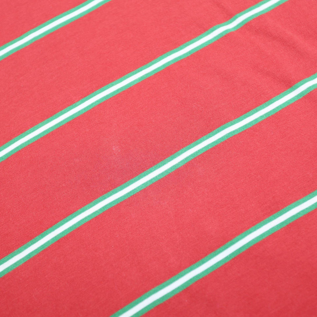 NIKE Mens Red & Green Striped Short Sleeve Polo Shirt XL Cotton Blend Casual