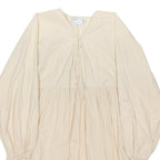 ASOS Womens Cream Fit & Flare Cotton Blend Dress Long Sleeve Knee Length UK 10