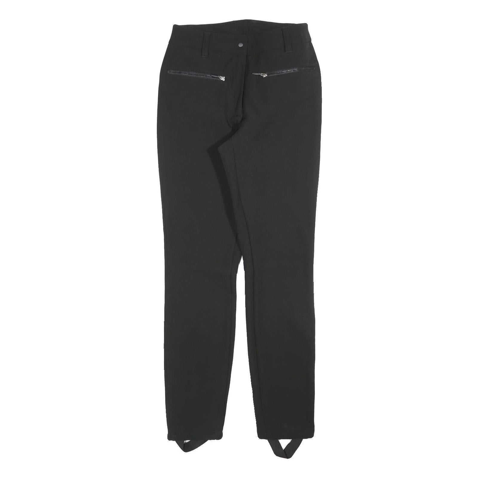 ICEPEAK Womens Black Slim Straight Leg Trousers W26 L30 Polyester Blend Zip