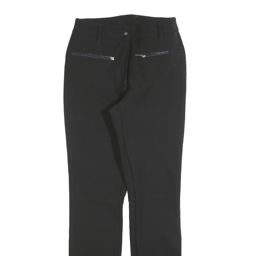 ICEPEAK Womens Black Slim Straight Leg Trousers W26 L30 Polyester Blend Zip