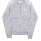 ADIDAS Womens Grey Hoodie UK 6 Zip Up Cotton Blend Casual Jacket