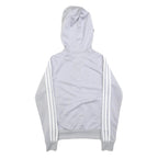 ADIDAS Womens Grey Hoodie UK 6 Zip Up Cotton Blend Casual Jacket