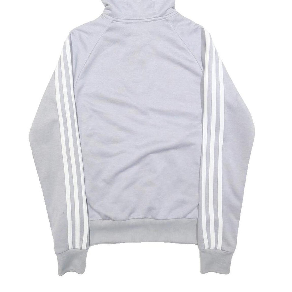 ADIDAS Womens Grey Hoodie UK 6 Zip Up Cotton Blend Casual Jacket