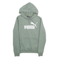 PUMA Mens Green Pullover Hoodie S Cotton Blend Casual Sportswear
