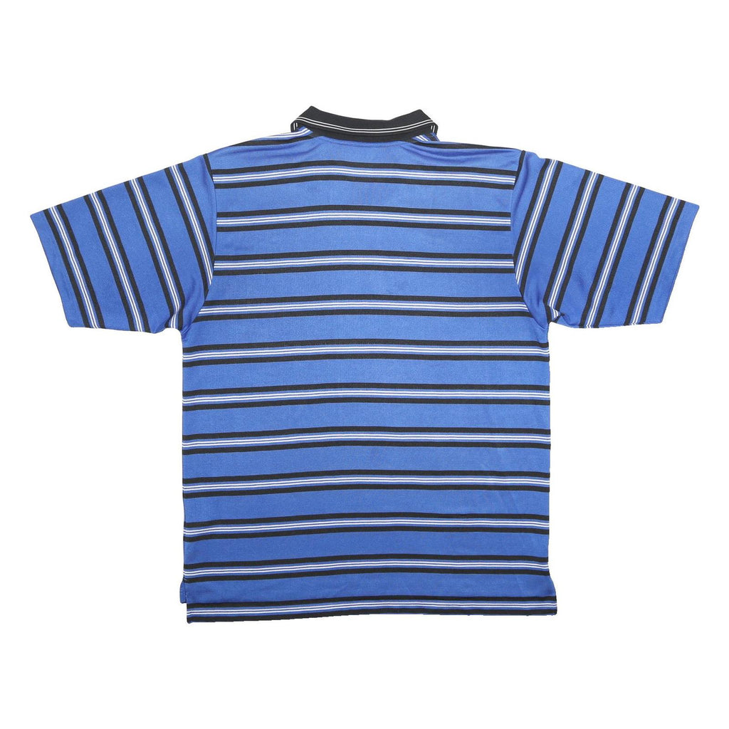 NIKE Mens Blue & Black Striped Short Sleeve Polo Shirt XL Performance Sports