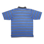 NIKE Mens Blue & Black Striped Short Sleeve Polo Shirt XL Performance Sports