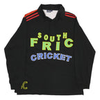 BEST COMPANY Mens Black South Africa Cricket Long Sleeve Polo Shirt XL Cotton