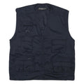 OCCHI AND BELLI Mens Black Utility Vest 2XL Cotton Blend Casual Multi Pocket