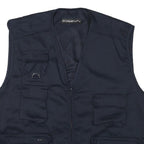 OCCHI AND BELLI Mens Black Utility Vest 2XL Cotton Blend Casual Multi Pocket
