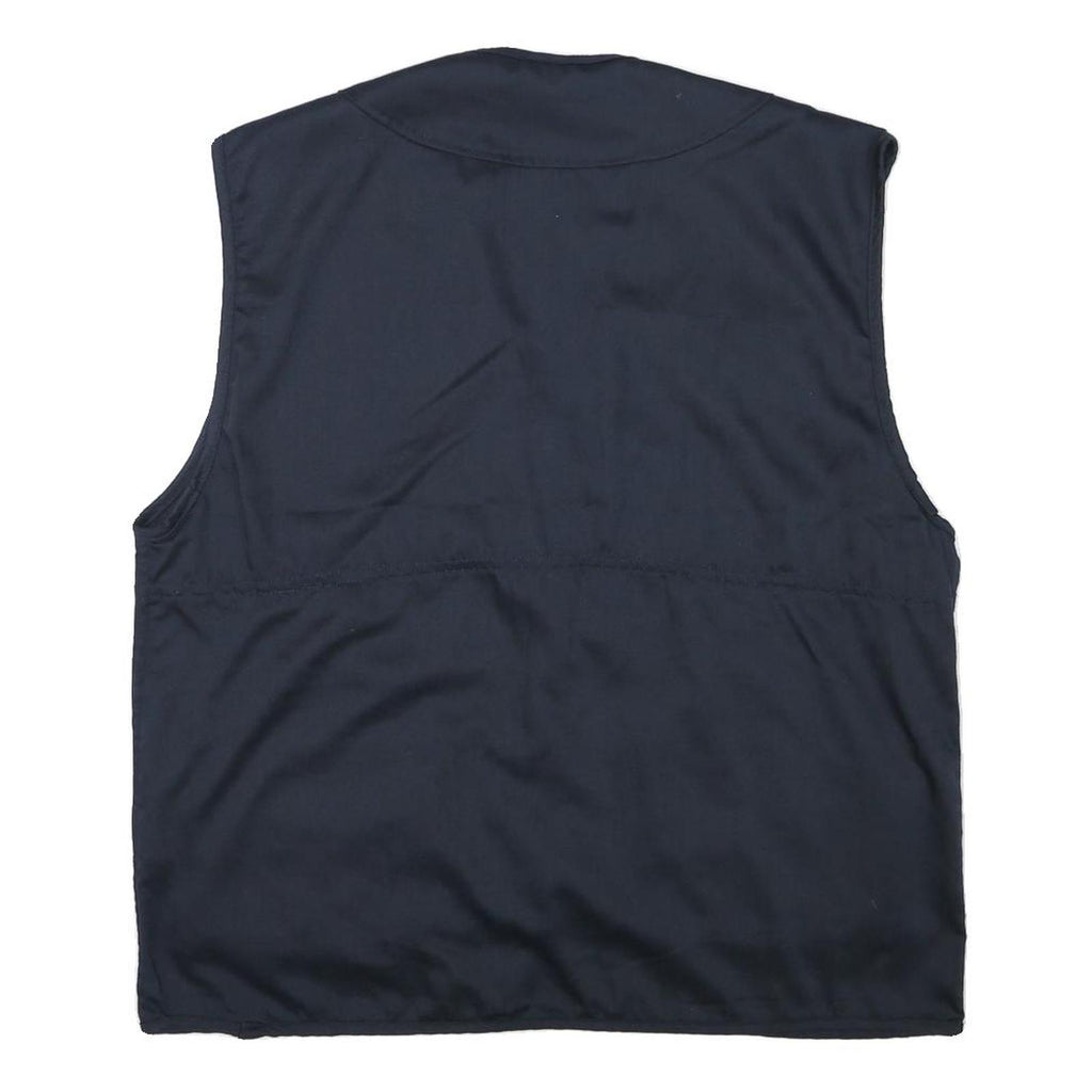 OCCHI AND BELLI Mens Black Utility Vest 2XL Cotton Blend Casual Multi Pocket