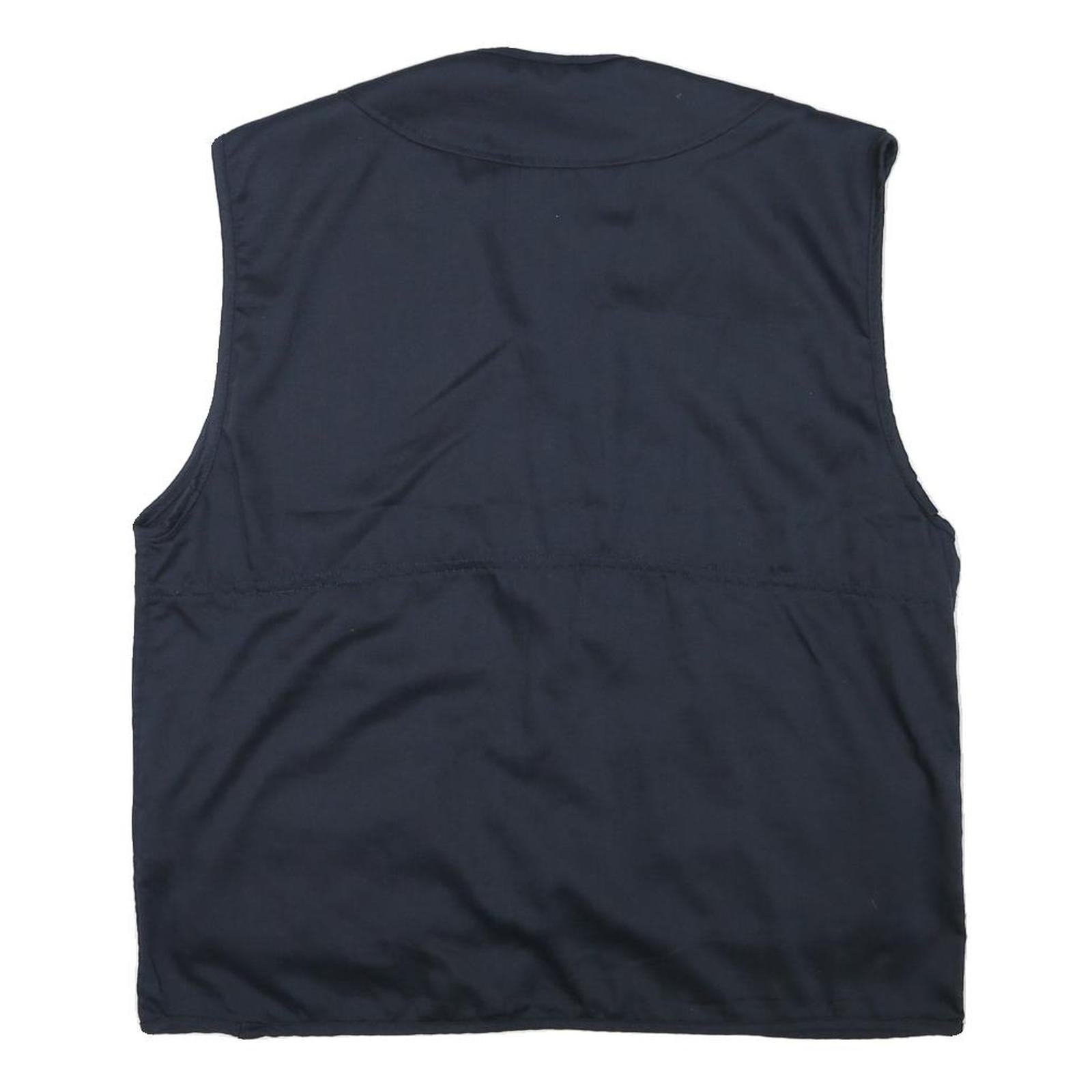 OCCHI AND BELLI Mens Black Utility Vest 2XL Cotton Blend Casual Multi Pocket